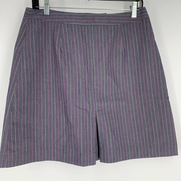 Lilly Pulitzer Grey Pink Green Striped Mini Pencil Skirt Preppy Sz 8 - Picture 3 of 6